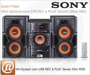 MHC-EX8BR - Mini-System com USB REC & PLAY Genezi 300w RMS
