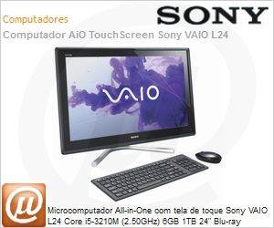 SVL24115FBB - Desktop-PC All-in-One com tela de toque Sony VAIO L24 Core i5-3210M (2.50GHz) 6GB 1TB 24" Blu-ray Windows 7 Home Premum Wi-Fi N Bluetooth 4.0 HDMI GT 620M Full HD USB 3.0