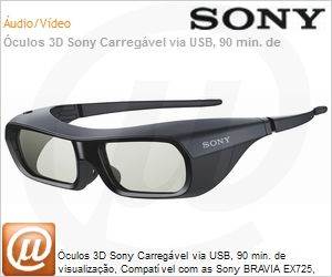 TDG-BR250/W - culos 3D Sony Carregvel via USB, 90 min. de visualizao, Compatvel com as Sony BRAVIA EX725, NX725 e HX825