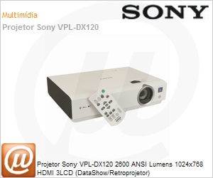 VPL-DX120 - Projetor Sony VPL-DX120 2600 ANSI Lumens 1024x768 HDMI 3LCD (DataShow/Retroprojetor)