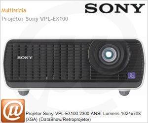 VPL-EX100 - Projetor Sony VPL-EX100 2300 ANSI Lumens 1024x768 (XGA) (DataShow/Retroprojetor)