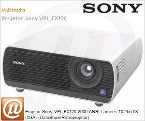 VPL-EX120 - Projetor Sony VPL-EX120 2600 ANSI Lumens 1024x768 (XGA) (DataShow/Retroprojetor)