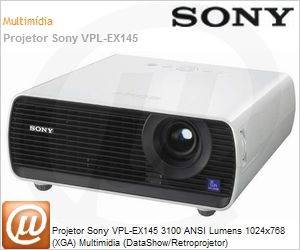 VPL-EX145 - Projetor Sony VPL-EX145 3100 ANSI Lumens 1024x768 (XGA) Multimidia (DataShow/Retroprojetor)