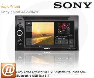 XAV-W62BT - Sony Xplod XAV-W62BT DVD Automotivo Touch com Bluetooth e USB Tela 6.1"