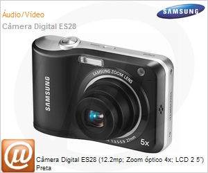 EC-ES28ZZVABBR - Cmera Digital ES28 (12.2mp; Zoom ptico 4x; LCD 2 5") Preta