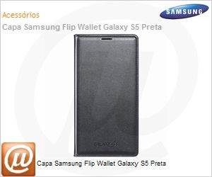 EF-WG900BBEGBR - Capa Samsung Flip Wallet Galaxy S5 Preta