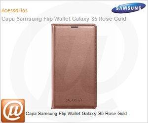 EF-WG900BFEGBR - Capa Samsung Flip Wallet Galaxy S5 Rose Gold