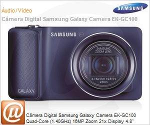 EK-GC100ZKAZTO - Cmera Digital Samsung Galaxy Camera EK-GC100 Quad-Core (1.40GHz) 16MP Zoom 21x Display 4.8" SuperClear HD Android 4.1 (Jelly Bean) Wi-Fi N Bluetooth 3G USB microSD at 64GB Branca