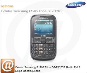 GT-E1263VSPZTO - Celular Samsung E1263 Trios GT-E1263B Rdio FM 3 Chips Desbloqueado