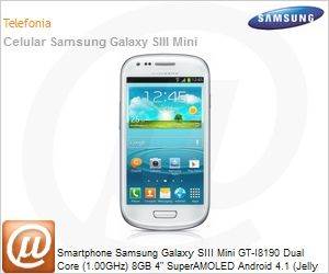 GT-I8190RWLZTO - Smartphone Samsung Galaxy SIII Mini GT-I8190 Dual Core (1.00GHz) 8GB 4" SuperAMOLED Android 4.1 (Jelly Bean) Wi-Fi N Bluetooth 4.0 3G GPS USB 5MP/VGA Branco Desbloqueado