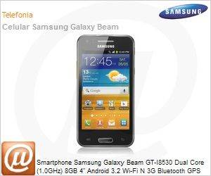 GT-I8530BALZTO - Smartphone Samsung Galaxy Beam GT-I8530 Dual Core (1.0GHz) 8GB 4" Android 3.2 Wi-Fi N 3G Bluetooth GPS Cmera 5MP com Projetor Desbloqueado
