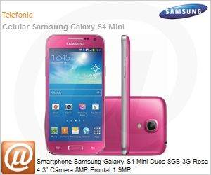 GT-I9192ZILZTO - Smartphone Samsung Galaxy S4 Mini Duos 8GB 3G Rosa 4.3" Cmera 8MP Frontal 1.9MP