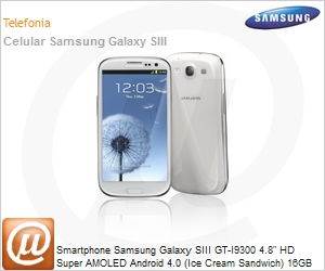 GT-I9300MBLZTO - Smartphone Samsung Galaxy SIII GT-I9300 4.8" HD Super AMOLED Android 4.0 (Ice Cream Sandwich) 16GB Wi-FI N 3G Bluetooth 4.0 Cmera 8MBP Grafite Desbloqueado