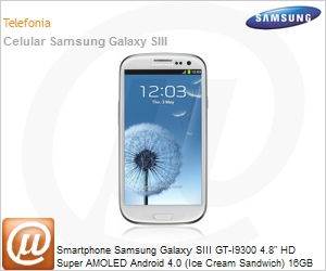 GT-I9300MBPZTO - Smartphone Samsung Galaxy SIII GT-I9300 4.8" HD Super AMOLED Android 4.0 (Ice Cream Sandwich) 16GB Wi-FI N 3G Bluetooth 4.0 Cmera 8MBP White Desbloqueado