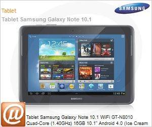 GT-N8010EAAZTO - Tablet Samsung Galaxy Note 10.1 WiFi GT-N8010 Quad-Core (1.40GHz) 16GB 10.1" Android 4.0 (Ice Cream Sandwich) Wi-Fi N Bluetooth USB 5MP Caneta Cinza Desbloqueado