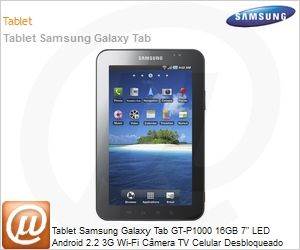 GT-P1000CWLZTO - Tablet Samsung Galaxy Tab GT-P1000 16GB 7" LED Android 2.2 3G Wi-Fi Cmera TV Celular Desbloqueado
