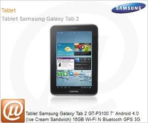 GT-P3100TSMZTO - Tablet Samsung Galaxy Tab 2 GT-P3100 7" Android 4.0 (Ice Cream Sandwich) 16GB Wi-Fi N Bluetooth GPS 3G USB Cmera Cinza Desbloqueado