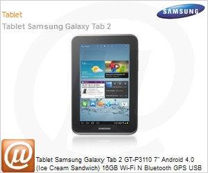 GT-P3110ZWPZTO - Tablet Samsung Galaxy Tab 2 GT-P3110 7" Android 4.0 (Ice Cream Sandwich) 16GB Wi-Fi N Bluetooth GPS USB Câmera Desbloqueado Branco