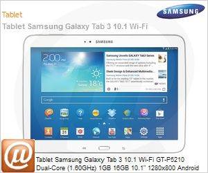 GT-P5210ZWAZTO - Tablet Samsung Galaxy Tab 3 10.1 Wi-Fi GT-P5210 Dual-Core (1.60GHz) 1GB 16GB 10.1" 1280x800 Android 4.2 (Jelly Bean) Wi-Fi N GPS 3MP/1.3MP microSD at 64GB USB Branco Desbloqueado