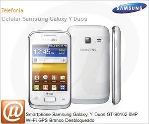 GT-S6102UWBZTO - Smartphone Samsung Galaxy Y Duos GT-S6102 8MP Wi-Fi GPS Branco Desbloqueado