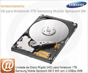 HN-M101MBB - Unidade de Disco Rgido (HD) para Notebook 1TB Samsung Mobile Spinpoint M8 5.400 rpm 3.0GBps 8MB 2.5"
