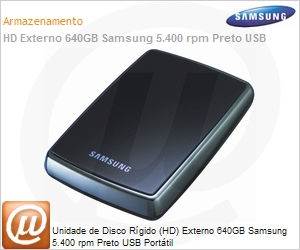 HX-MU064DA/CA2 - Unidade de Disco Rgido (HD) Externo 640GB Samsung 5.400 rpm Preto USB Porttil