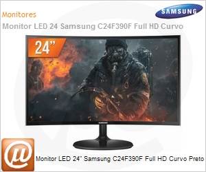 LC24F390FHLMZD - Monitor 24" LED Samsung C24F390F Full HD Curvo Preto