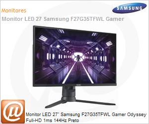 LF27G35TFWLXZD - Monitor 27" LED Samsung F27G35TFWL Gamer Odyssey Full HD 1ms 144Hz Preto