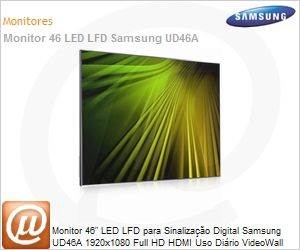 LH46CPPLBHLZD - Monitor 46" LED LFD para Sinalizao Digital Samsung UD46A 1920x1080 Full HD HDMI Uso Dirio VideoWall 24h Borda 3.7x1.8mm