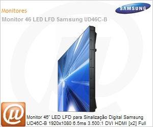 LH46UDCBLBVLZD - Monitor 46" LED LFD para Sinalizao Digital Samsung UD46C-B 1920x1080 6.5ms 3.500:1 DVI HDMI [x2] Full HD VideoWall