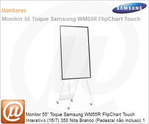 LH55WMRWBGCXZA - Monitor 55" Toque Samsung WM55R FlipChart Touch Interativo (16/7) 350 Nits Branco (Pedestal no incluso) 1 Ano On-Site