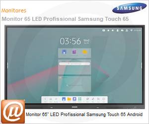 LH65WADWLGCXZD - Monitor 65" LED Profissional Samsung Touch 65 Android