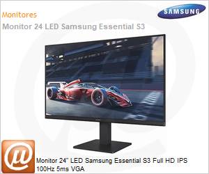 LS24D300GALMZD - Monitor 24" LED Samsung Essential S3 Full HD IPS 100Hz 5ms VGA 