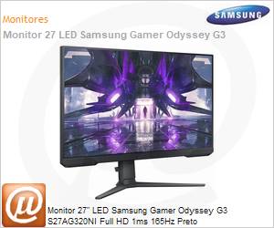 LS27AG320NLXZD - Monitor 27" LED Samsung Gamer Odyssey G32 AMD FreeSync Full HD 1ms 165Hz Preto