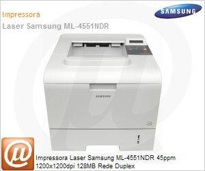 ML-4551NDR/XAA - Impressora Laser Samsung ML-4551NDR 45ppm 1200x1200dpi 128MB Rede Duplex