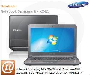 NP-RC420-SD1BR - Notebook Samsung NP-RC420 Intel Core i5-2410M (2.30GHz) 6GB 750GB 14" LED DVD-RW Windows 7 Home Premium 64 Wi-Fi N Bluetooth 3.0 HDMI NVIDIA GeForce GT 520M 1GB