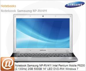 NP-RV411-BD4BR - Notebook Samsung NP-RV411 Intel Pentium Mobile P6200 (2.13GHz) 2GB 500GB 14" LED DVD-RW Windows 7 Starter Wi-Fi N Bluetooth WebCam HDMI