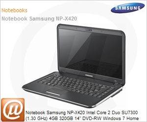 NP-X420-JA01BR - Notebook Samsung NP-X420 Intel Core 2 Duo SU7300 (1.30 GHz) 4GB 320GB 14" DVD-RW Windows 7 Home Premium Wi-Fi N WebCam Bluetooth HDMI