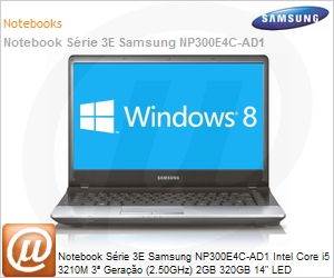 NP300E4C-AD1BR - Notebook Srie 3E Samsung NP300E4C-AD1 Intel Core i5 3210M 3 Gerao (2.50GHz) 2GB 320GB 14" LED DVD-RW Windows 8 SL 64 Wi-Fi N Bluetooth 4.0 WebCam HDMI Cinza com preto