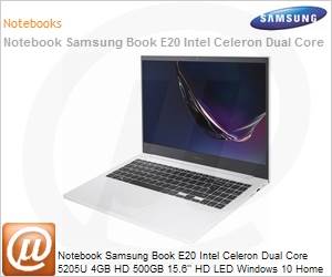 NP550XCJ-KO2BR - Notebook Samsung Book E20 Intel Celeron Dual-Core 5205U 4GB HD 500GB 15.6