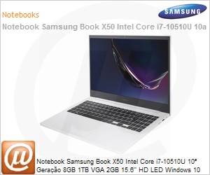 NP550XCJ-XS1BR - Notebook Samsung Book X50 Intel Core i7-10510U 10 Gerao 8GB 1TB VGA 2GB 15.6