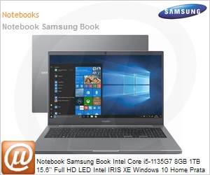 NP550XDA-KF1BR - Notebook Samsung Book Intel Core i5-1135G7 11 Gerao (2.4GHz 8MB 4 Ncleos) 8GB 1TB 15,6