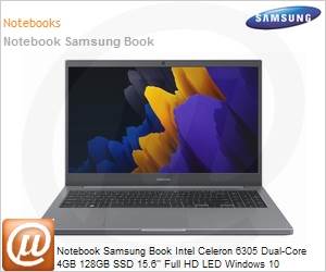 NP550XDA-KO7BR - Notebook Samsung Book Intel Celeron Dual-Core 6305 4GB 128GB SSD 15,6