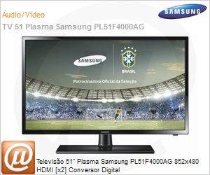 PL51F4000AGXZD - Televiso 51" Plasma Samsung PL51F4000AG 852x480 HDMI [x2] Conversor Digital