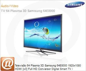 PL64E8000GGXZD - Televiso 64 Plasma 3D Samsung 64E8000 1920x1080 HDMI [x3] Full HD Conversor Digital Smart TV / Interaction / Convergence DLNA All Share ConnectShare USB 720Hz Wi-Fi