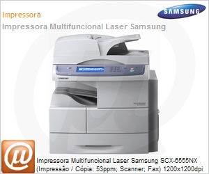 SCX-6555NX/SED - Impressora Multifuncional Laser Samsung SCX-6555NX (Impresso / Cpia: 53ppm; Scanner; Fax) 1200x1200dpi 256MB Rede Duplex HD 160GB