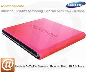 SE-S084D/BRPS - Unidade DVD-RW Samsung Externo Slim USB 2.0 Rosa