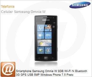 SGH-I677HKLZTO - Smartphone Samsung Omnia W 8GB Wi-Fi N Bluetooth 3G GPS USB 5MP Windows Phone 7.5 Preto Desbloqueado