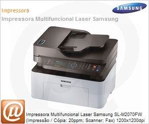SL-M2070FW/XAB - Impressora Multifuncional Laser Samsung SL-M2070FW (Impresso / Cpia: 20ppm; Scanner; Fax) 1200x1200dpi Wi-Fi Direct NFC at 10.000 pg/ms (Substitui SCX-3405FW)