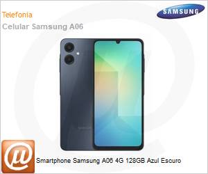 SM-A065MZKRZTO - Smartphone Samsung A06 4G 128GB Azul Escuro 